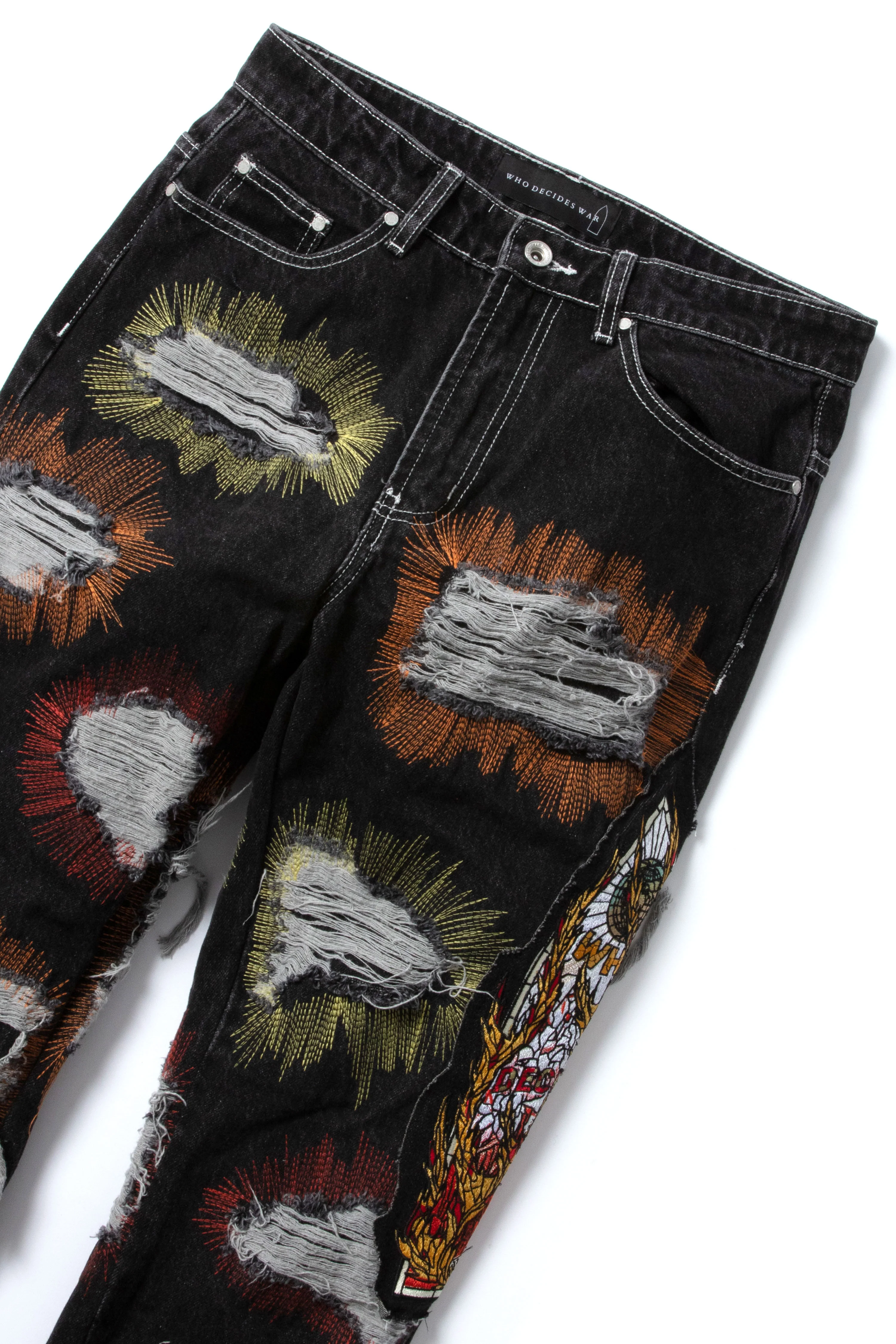 ALL OVER EMBROIDERY DENIM PANT - Image 3
