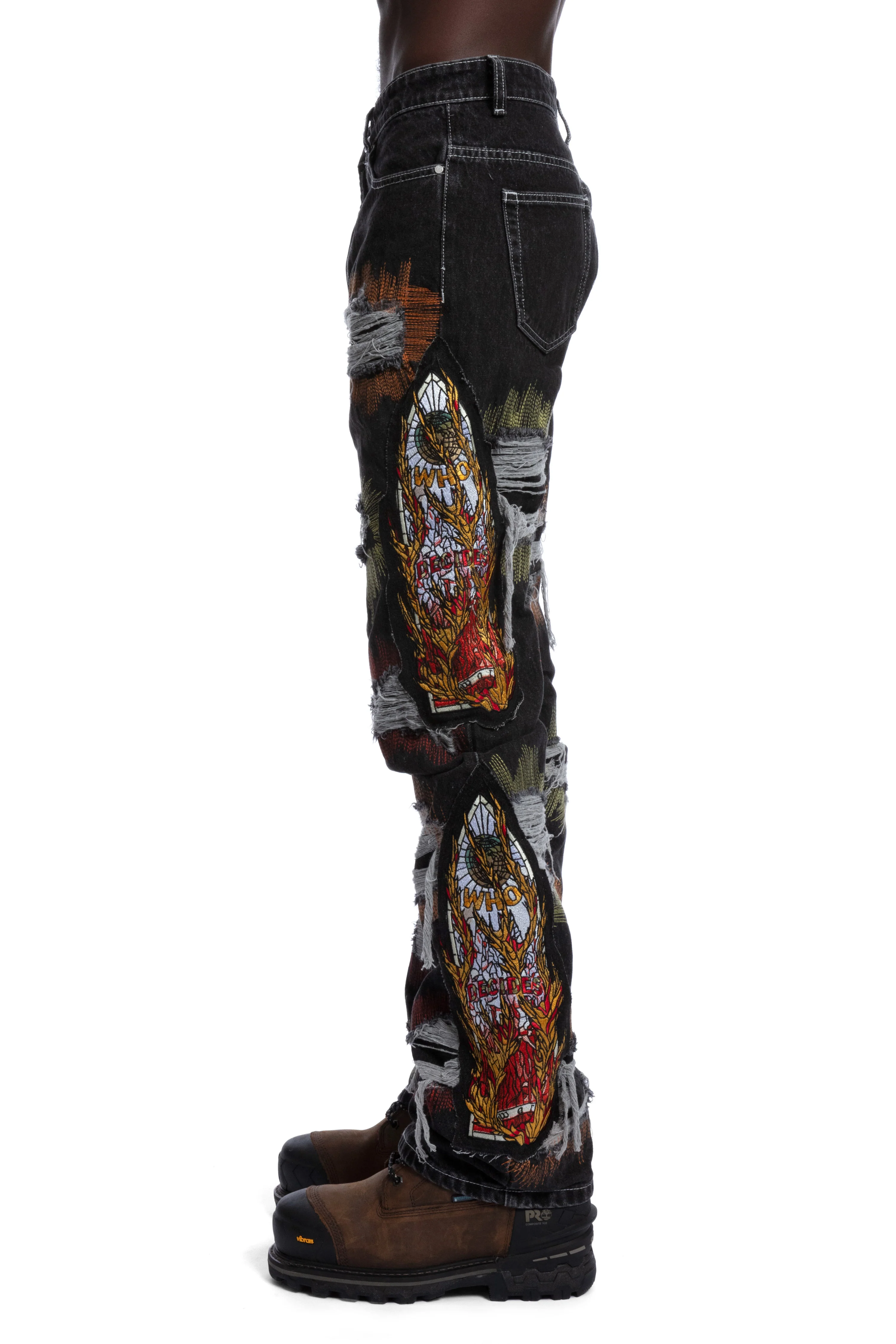 ALL OVER EMBROIDERY DENIM PANT - Image 6