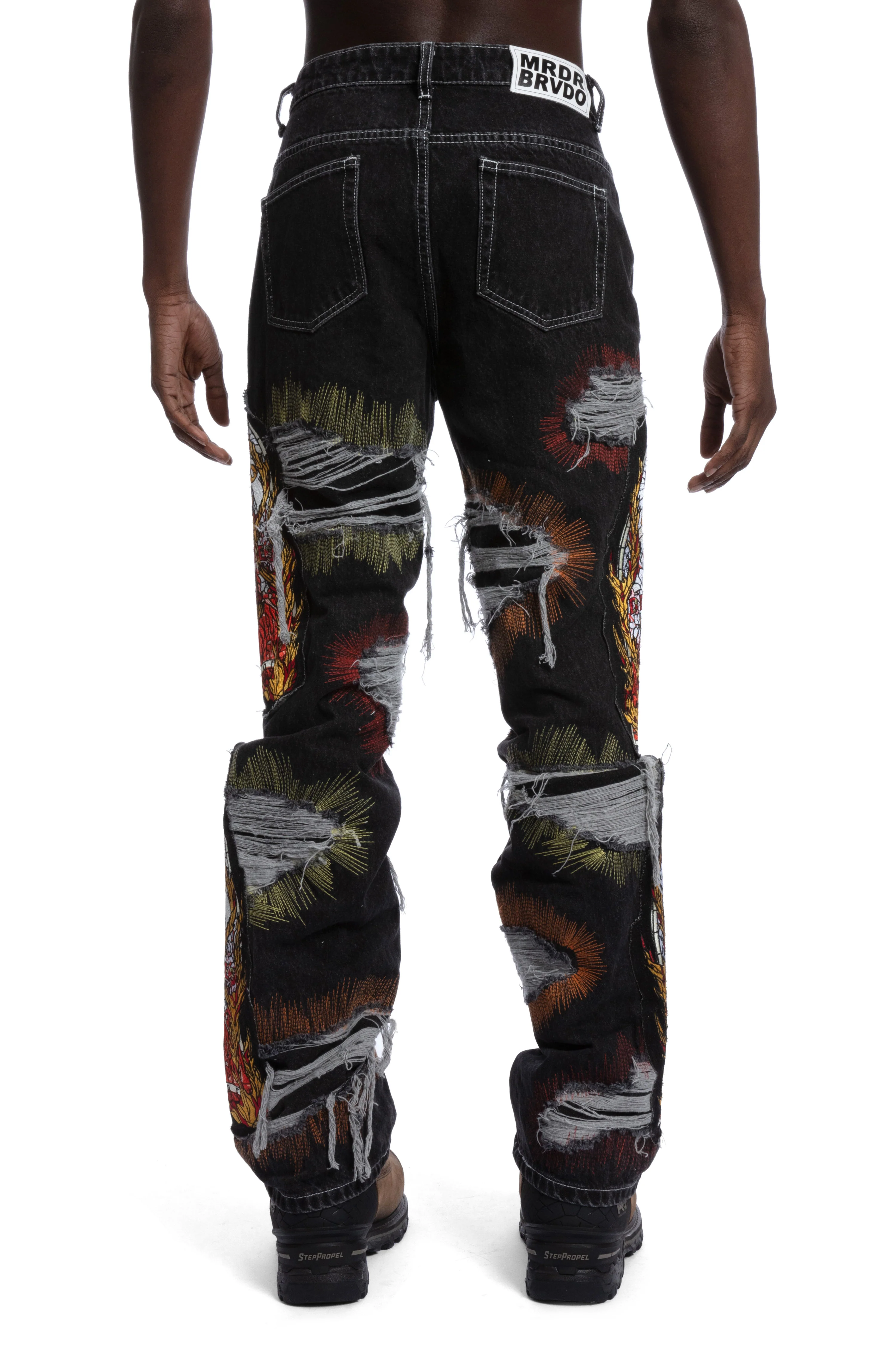 ALL OVER EMBROIDERY DENIM PANT - Image 7