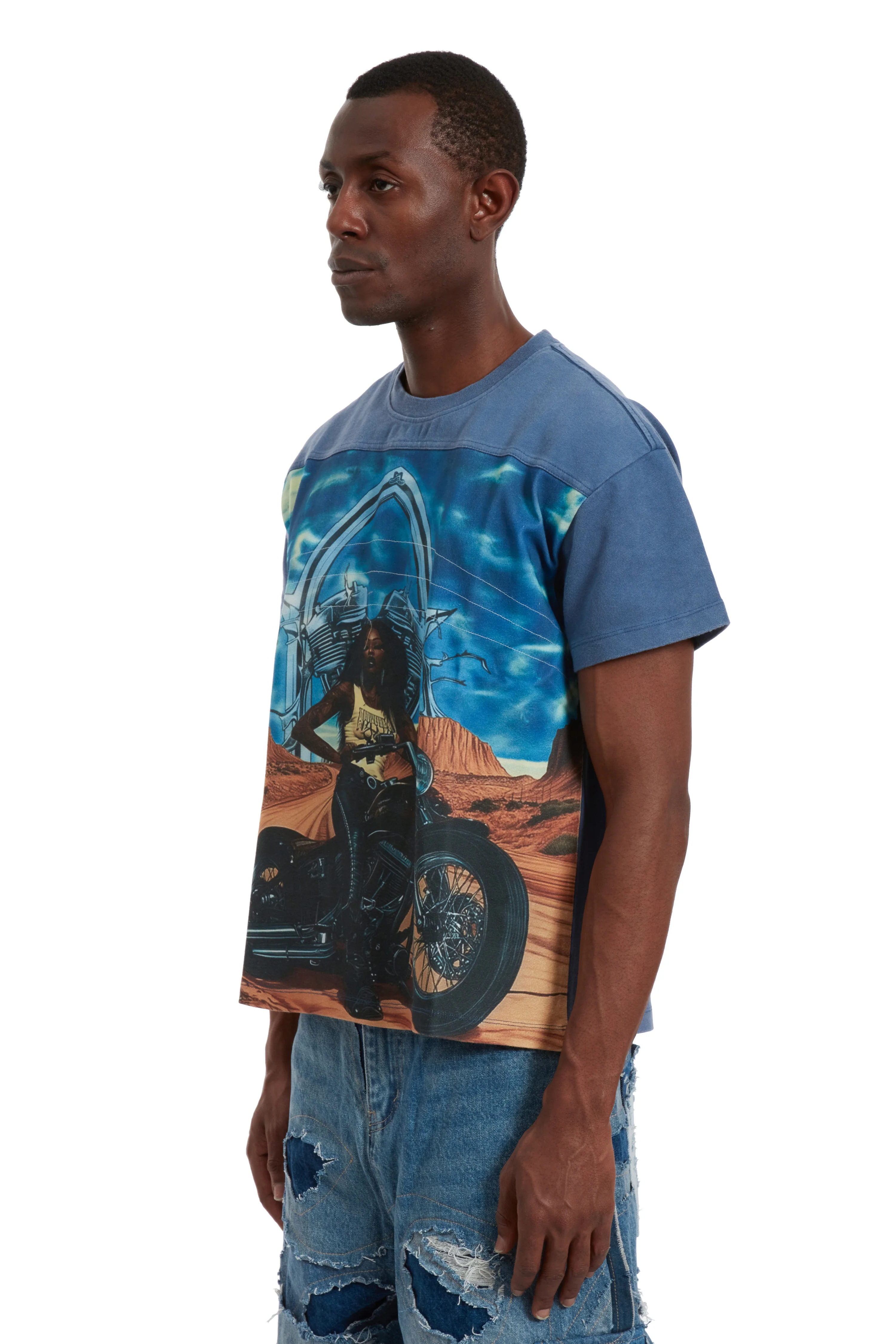 BIKER JERSEY VINTAGE GREY MULTI - Image 4