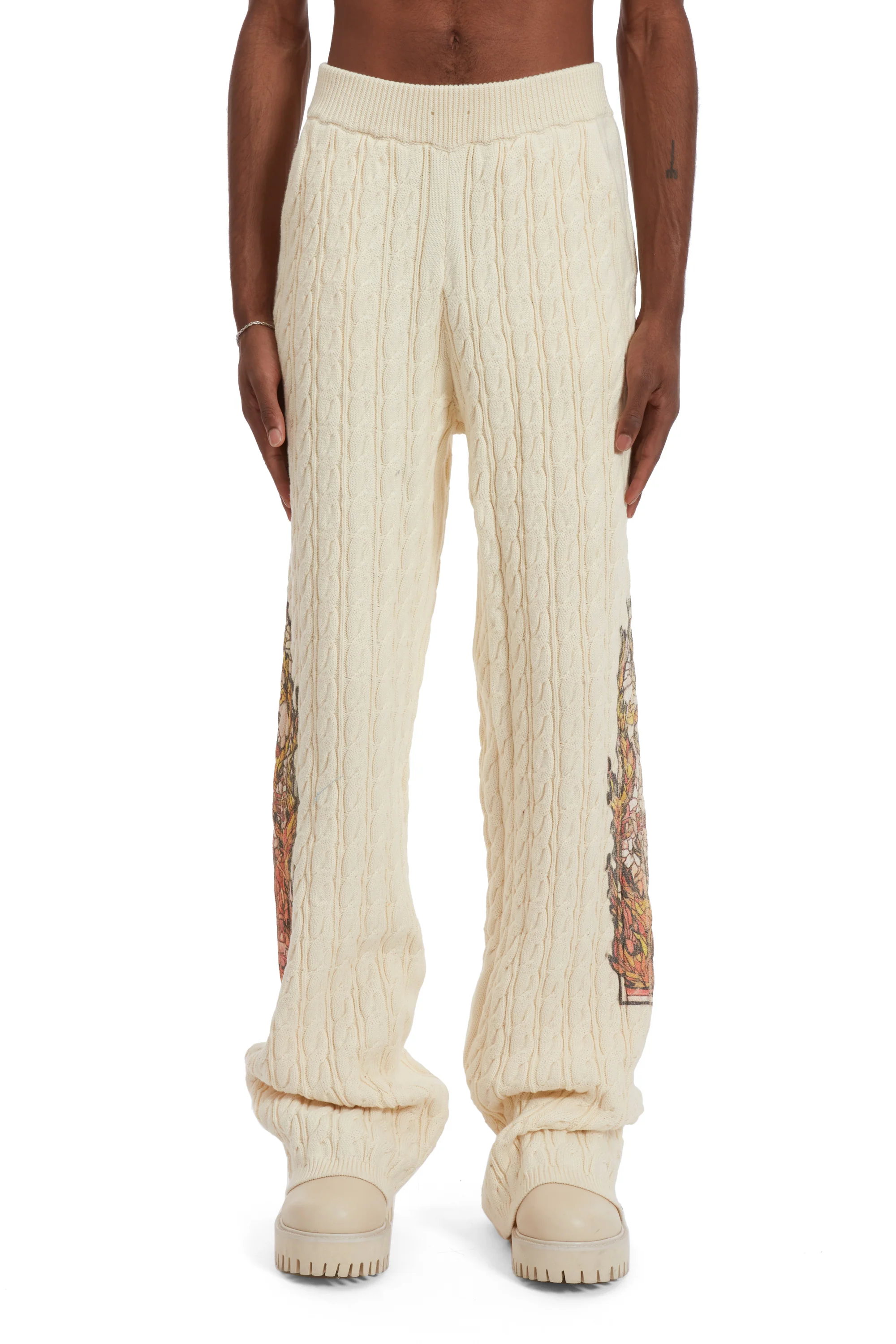 FLAME GLASS CABLE KNIT LOUNGE PANTS - Image 3