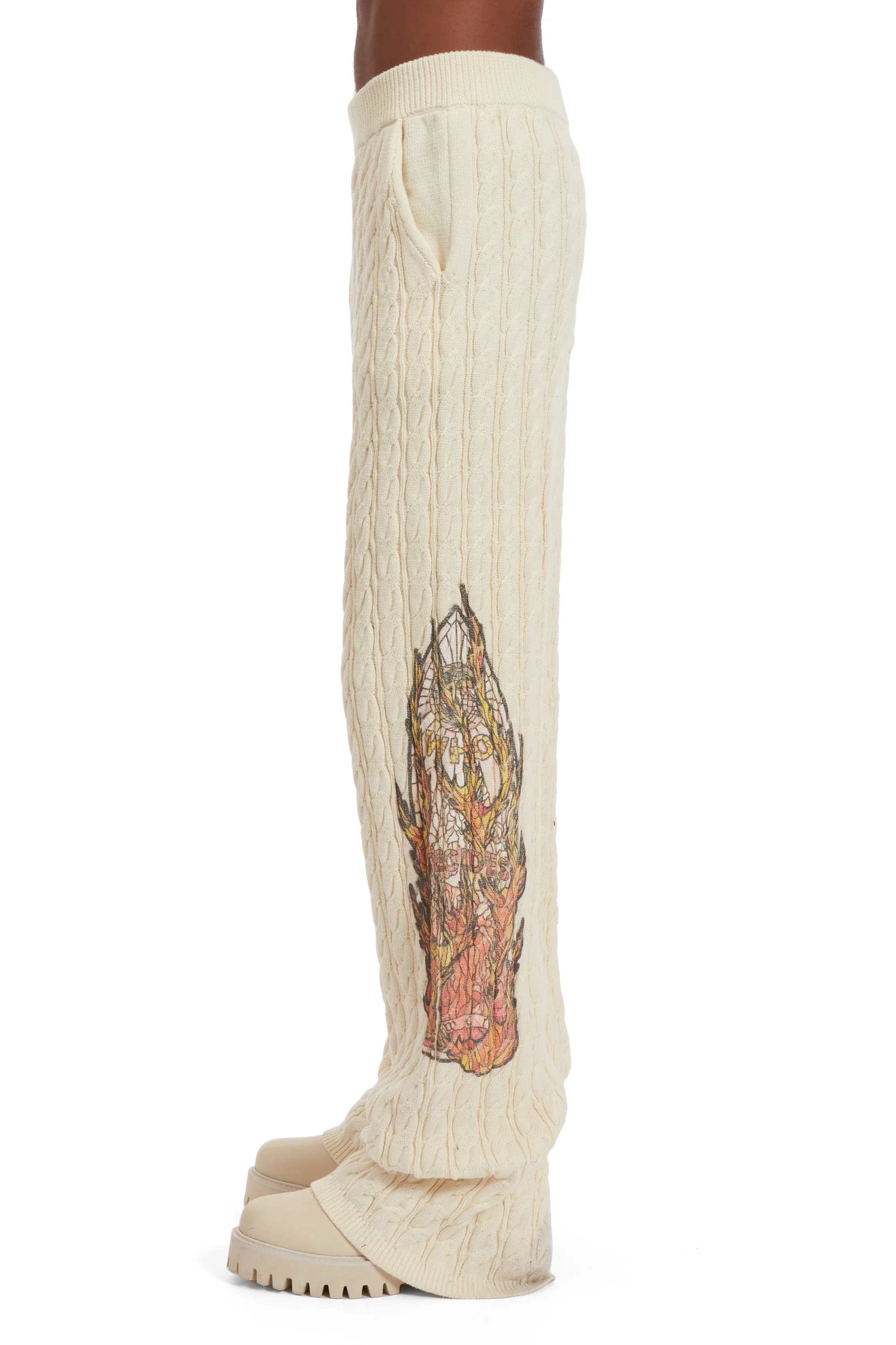 FLAME GLASS CABLE KNIT LOUNGE PANTS - Image 5