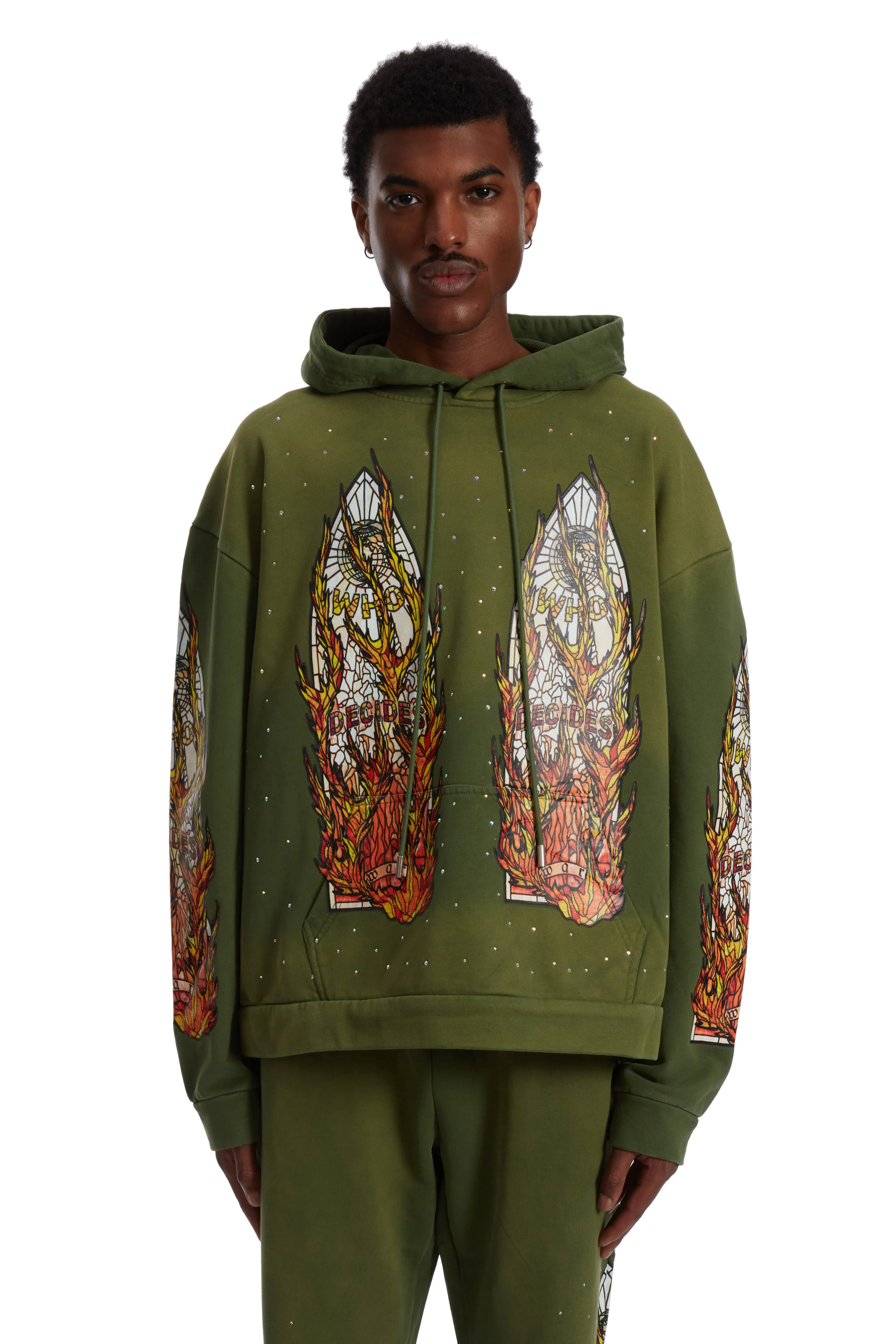 FLAME GLASS HOODED PULLOVER - Image 3