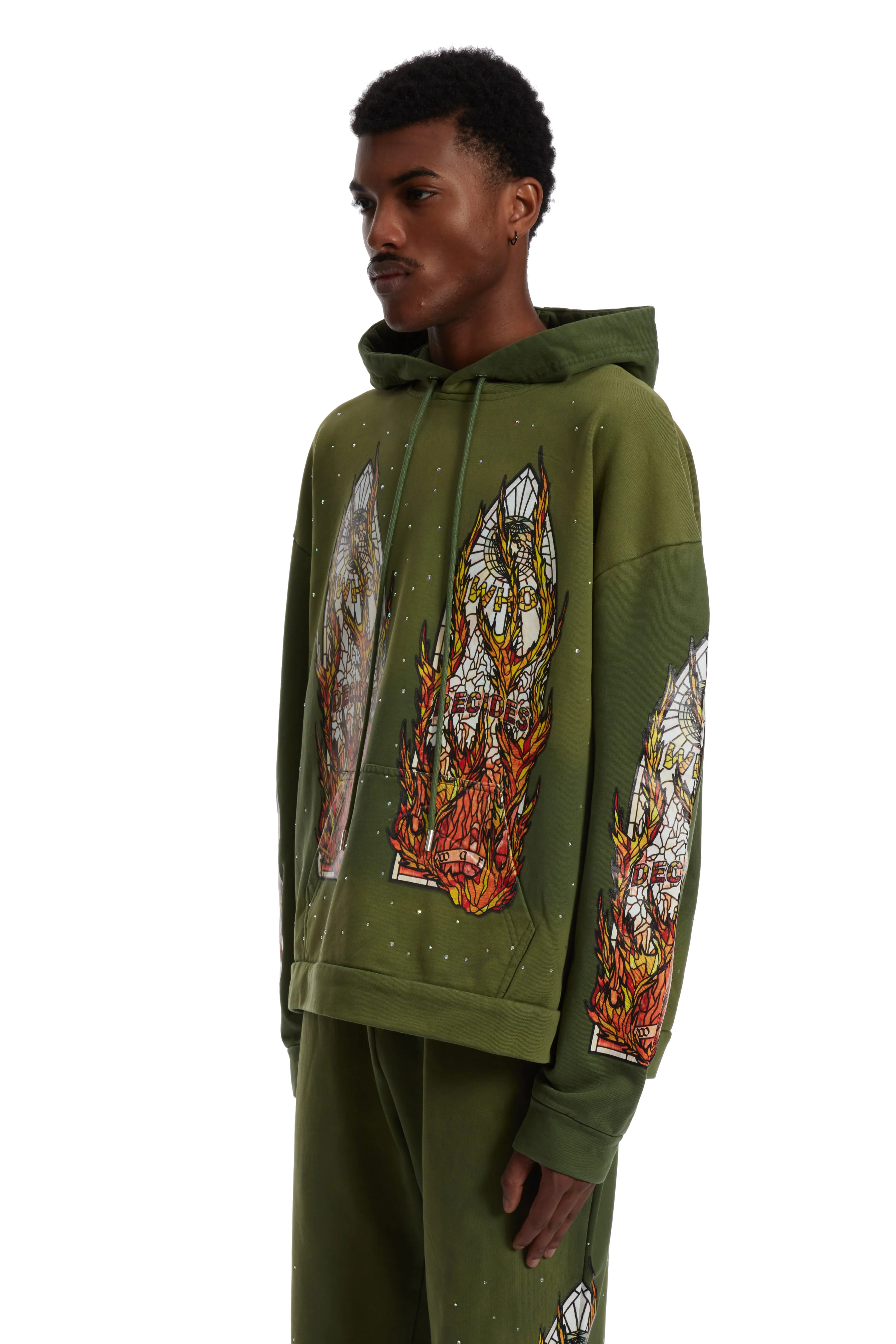 FLAME GLASS HOODED PULLOVER - Image 4