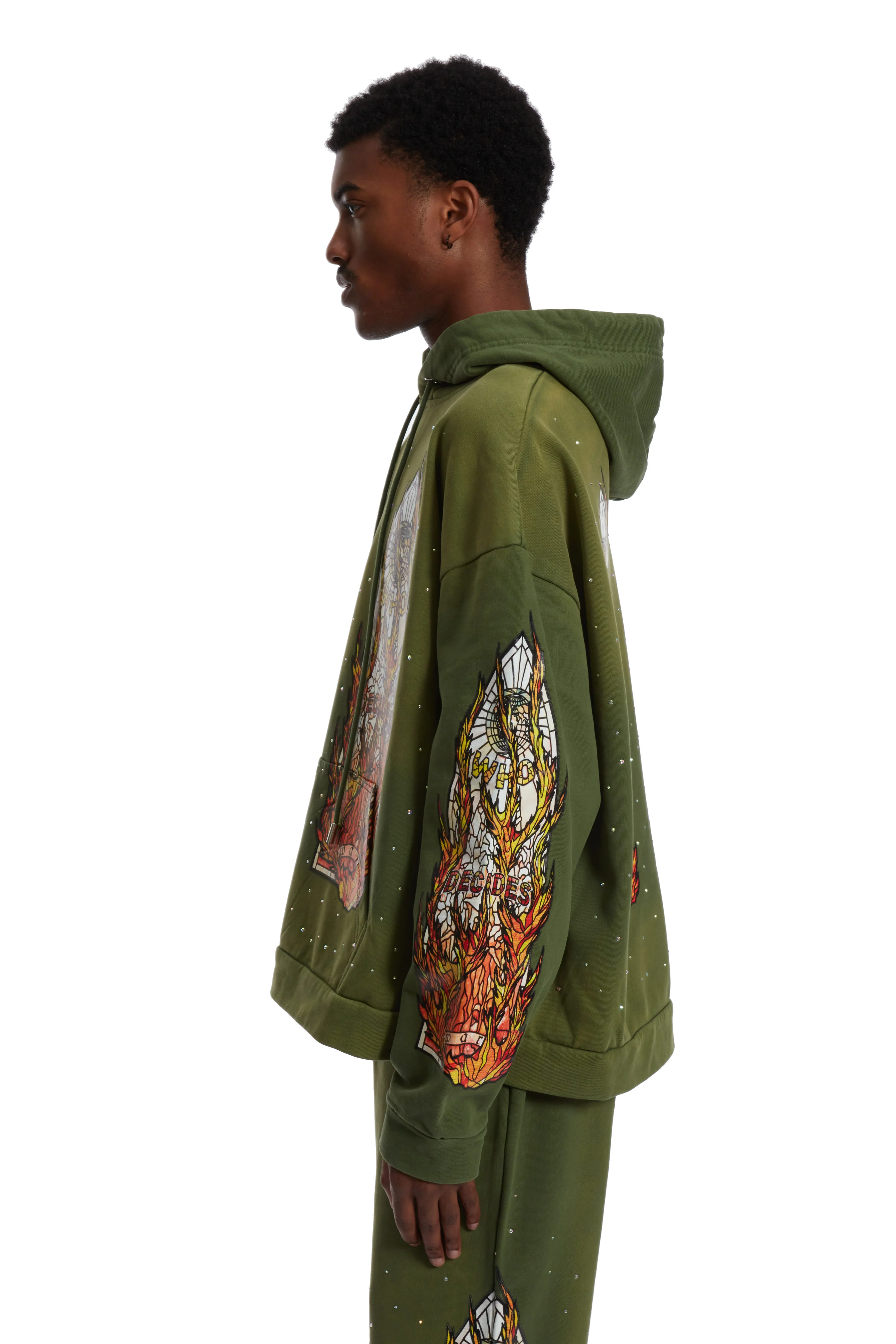 FLAME GLASS HOODED PULLOVER - Image 5