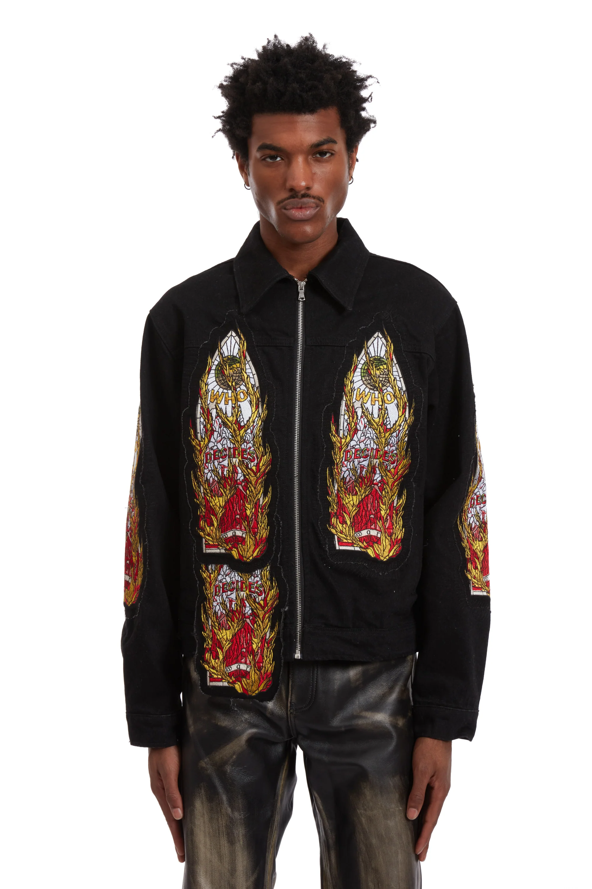 FLAME GLASS TRUCKER JACKET - Image 3
