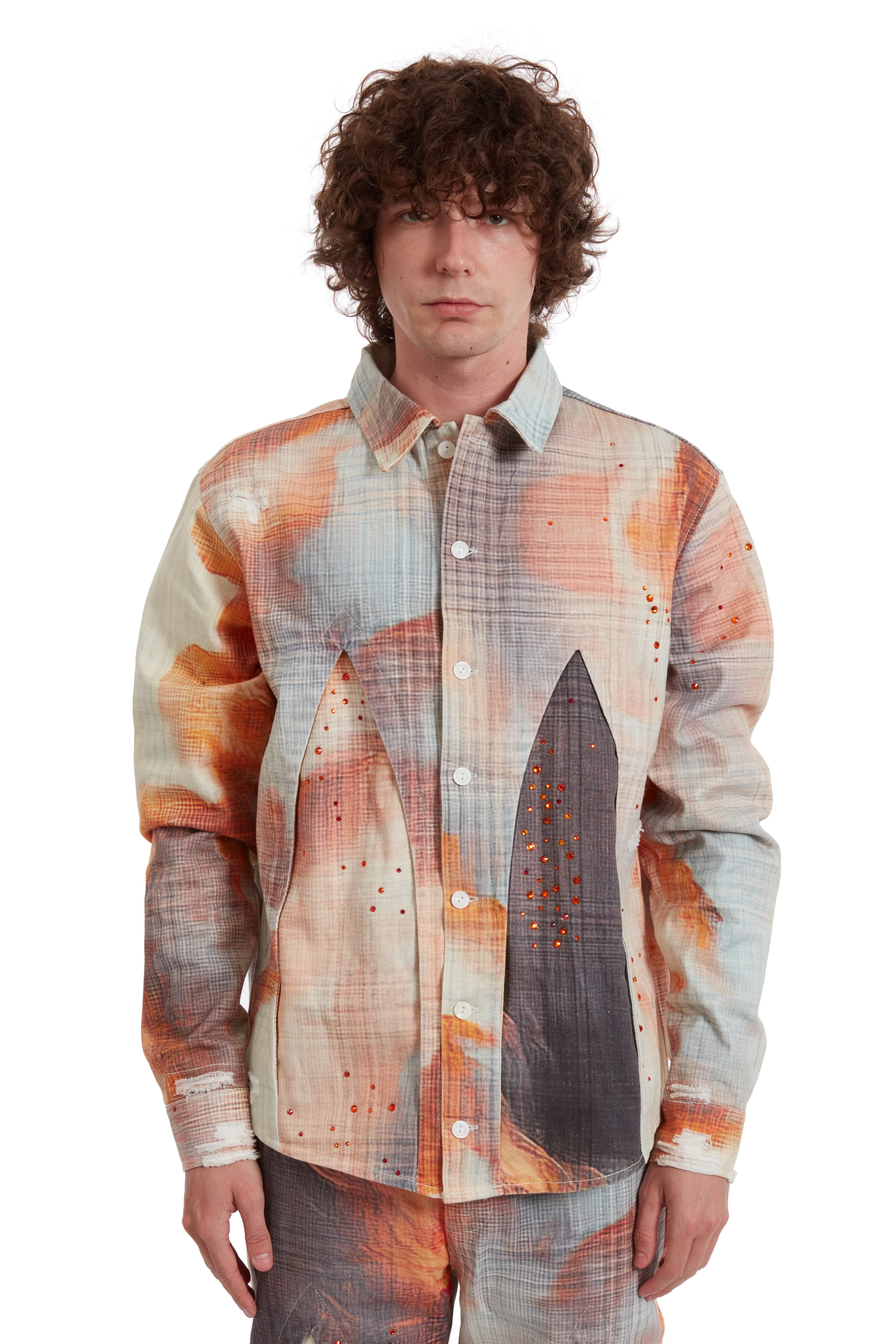 HOLLOW GLASS SUNFIRE BUTTON UP - Image 3