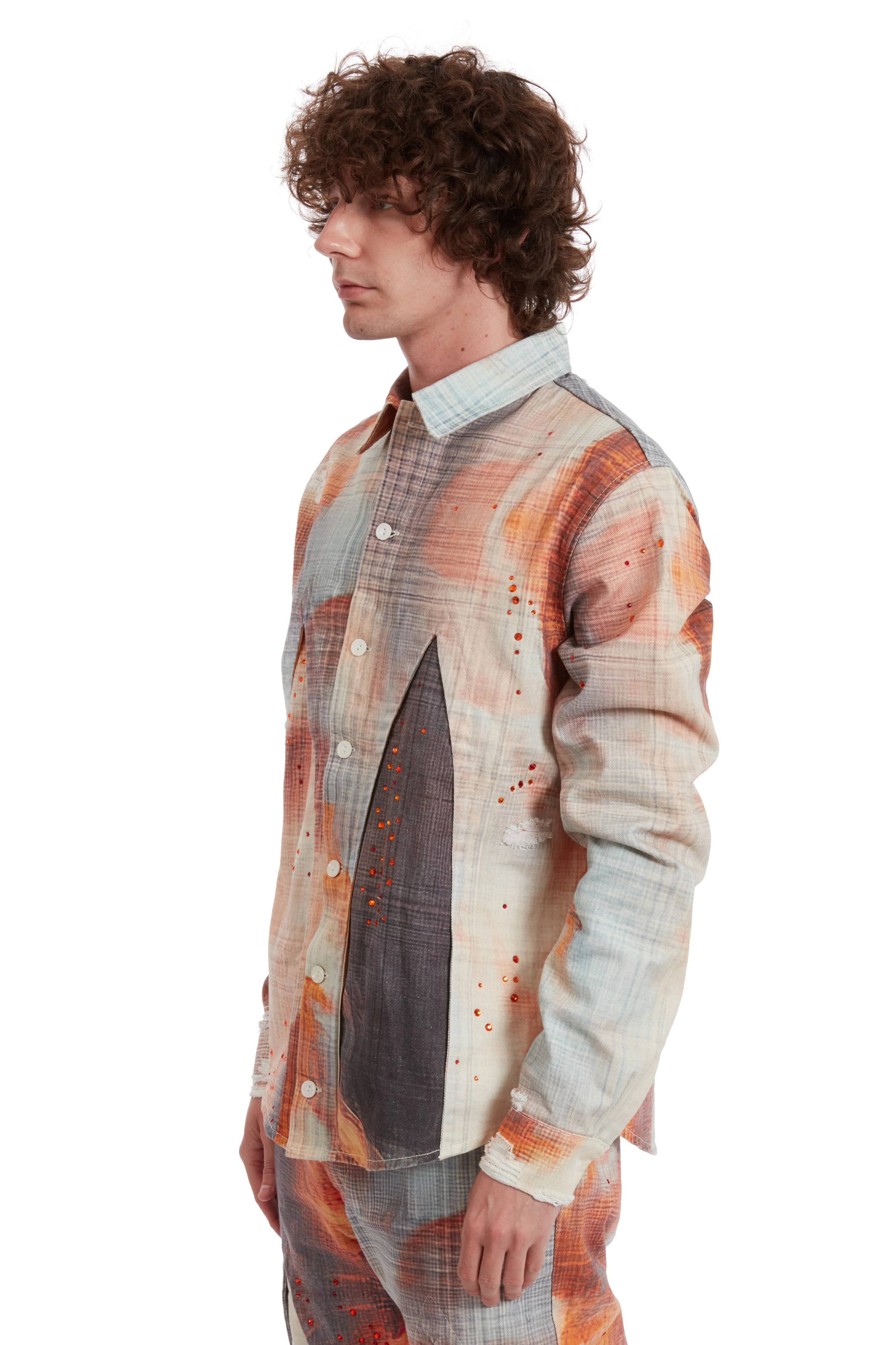 HOLLOW GLASS SUNFIRE BUTTON UP - Image 4