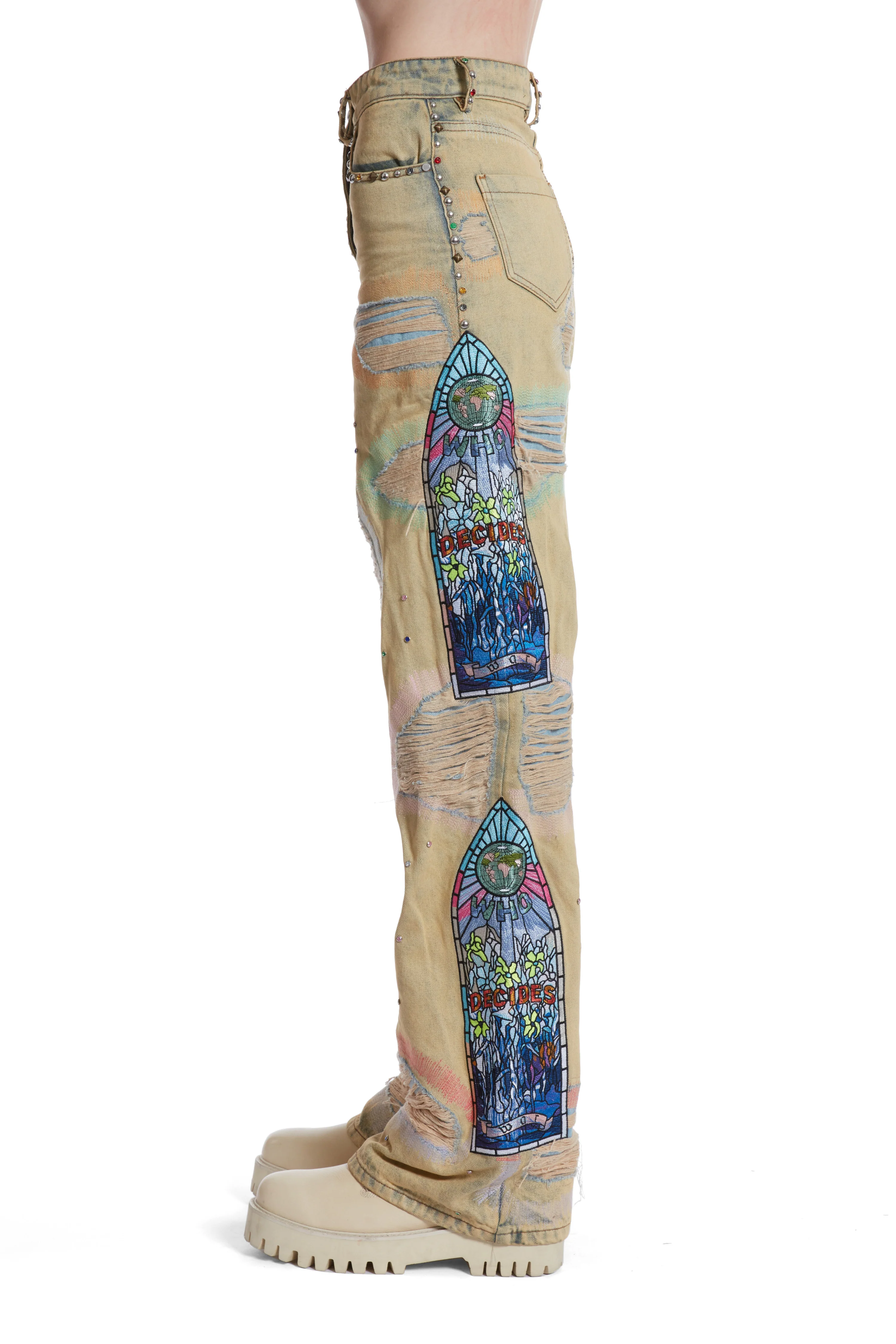 WOMEN'S MULTICOLOR SIDE-EMBROIDERY DENIM - Image 5