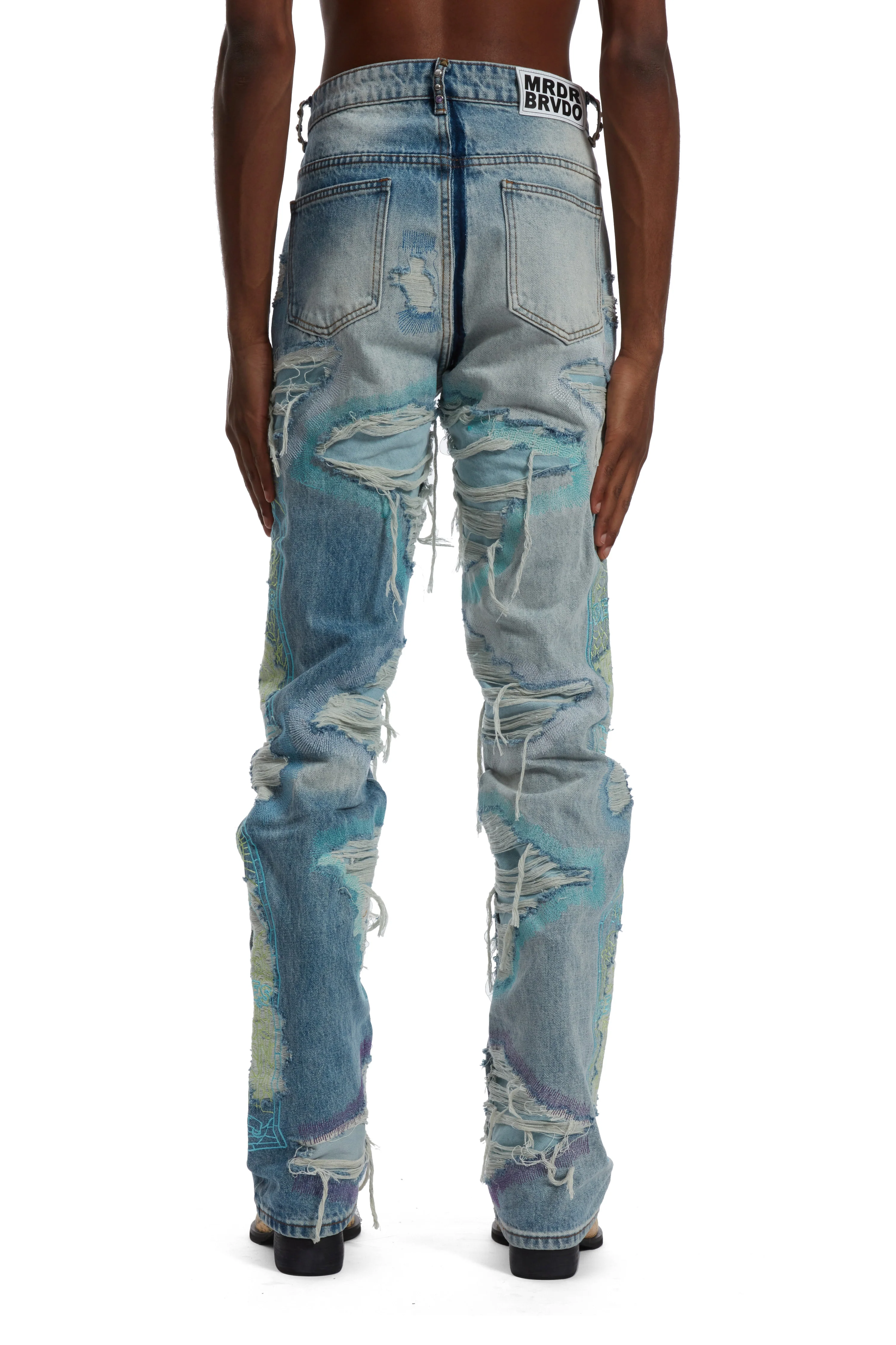 MULTICOLOR STUD DISTRESSED DENIM - Image 7