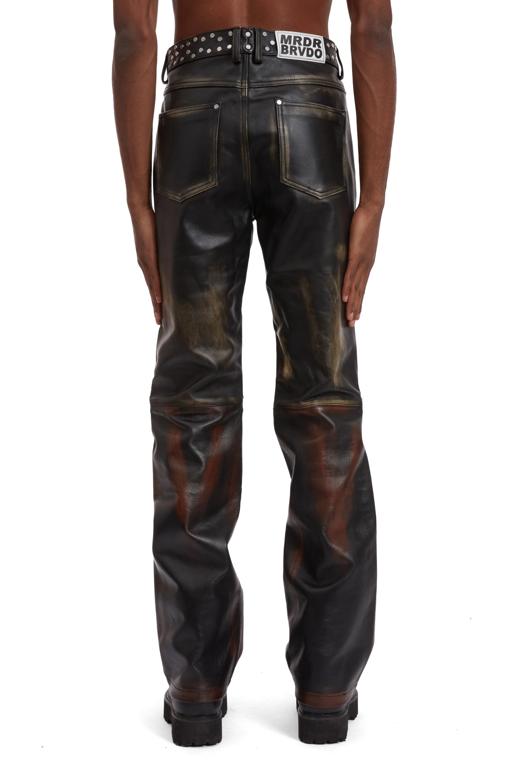 OMBRE STUDDED LEATHER PANT - Image 6