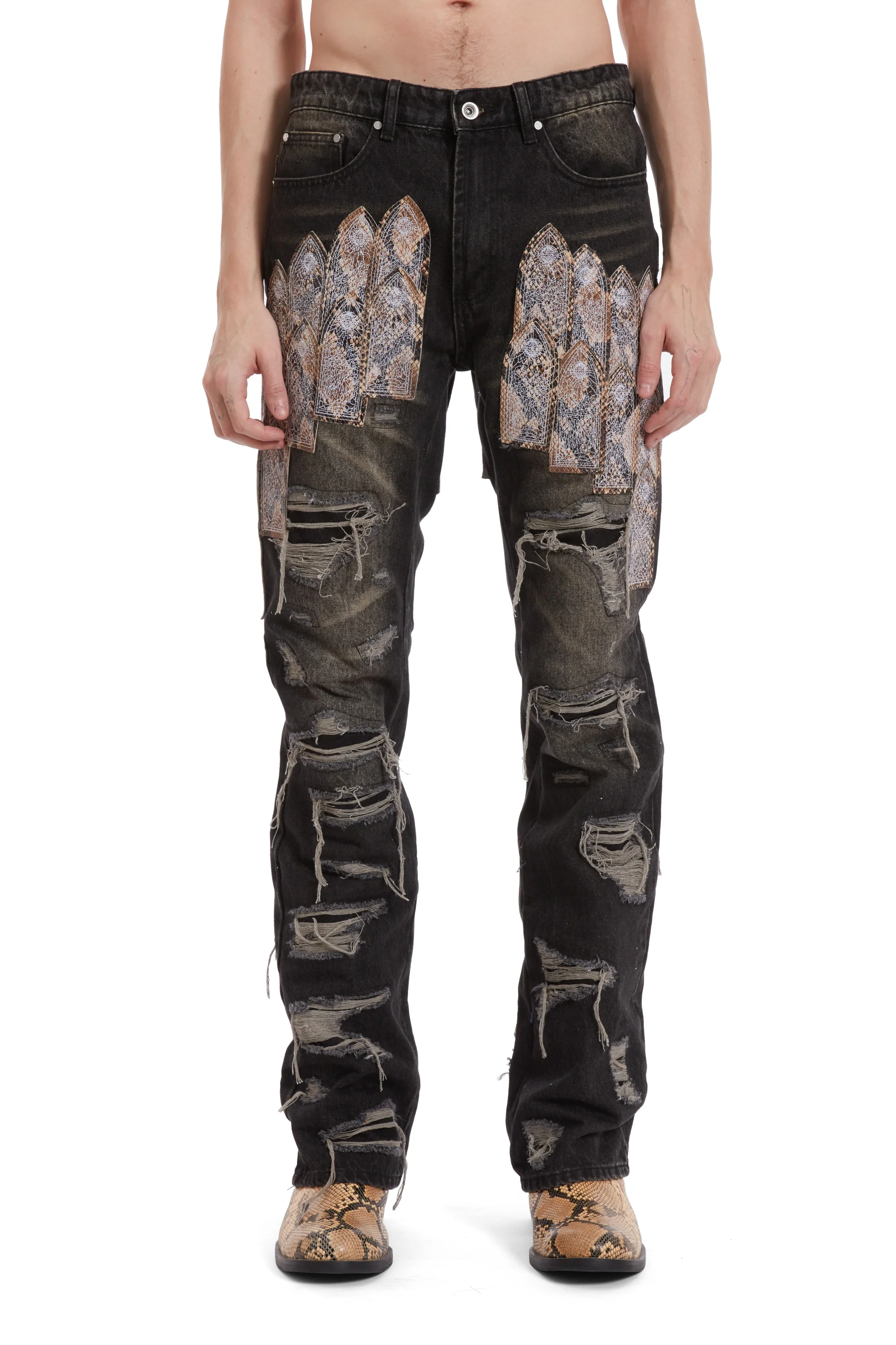 PATCHED ARCH MOCHA DENIM - Image 3