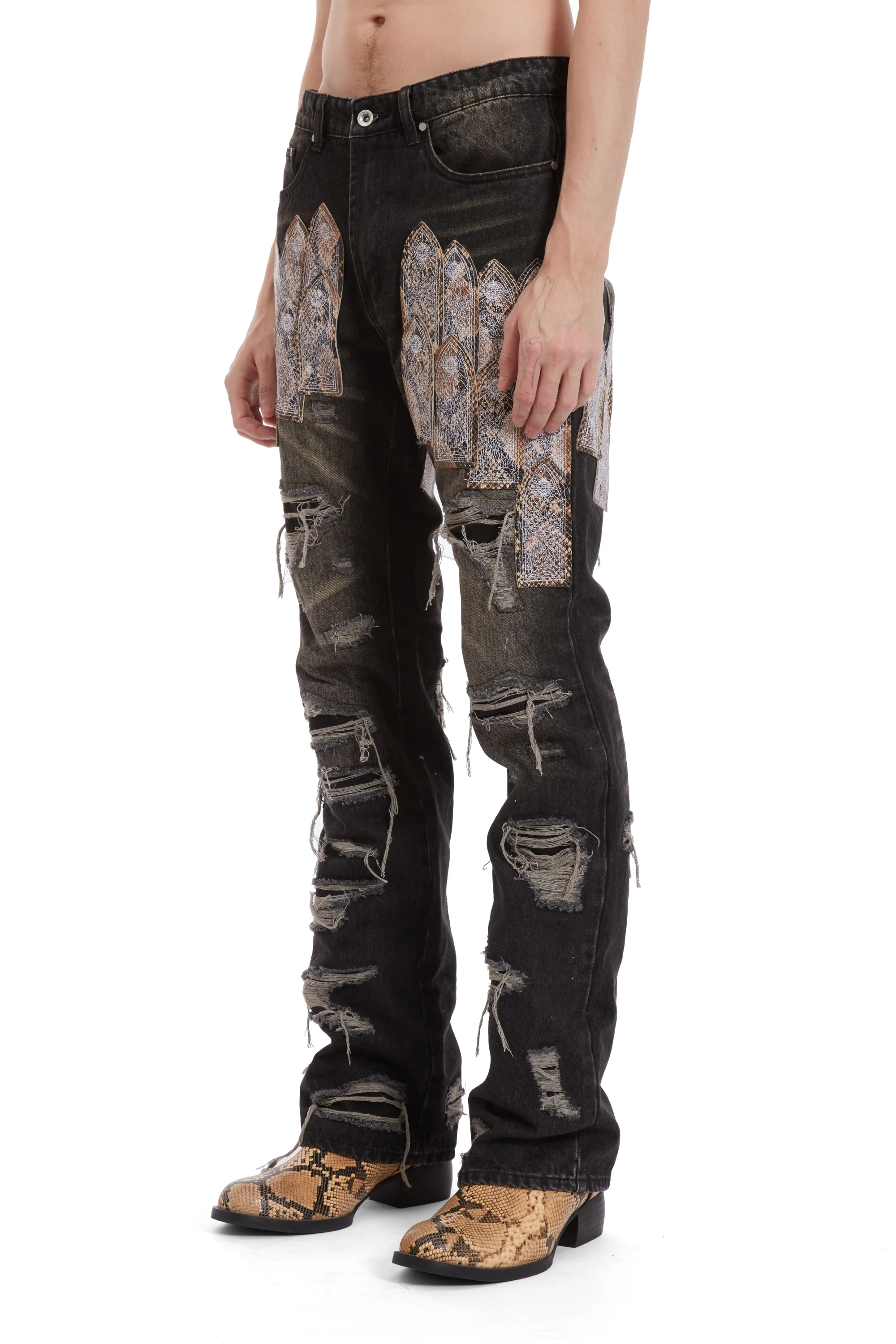 PATCHED ARCH MOCHA DENIM - Image 4