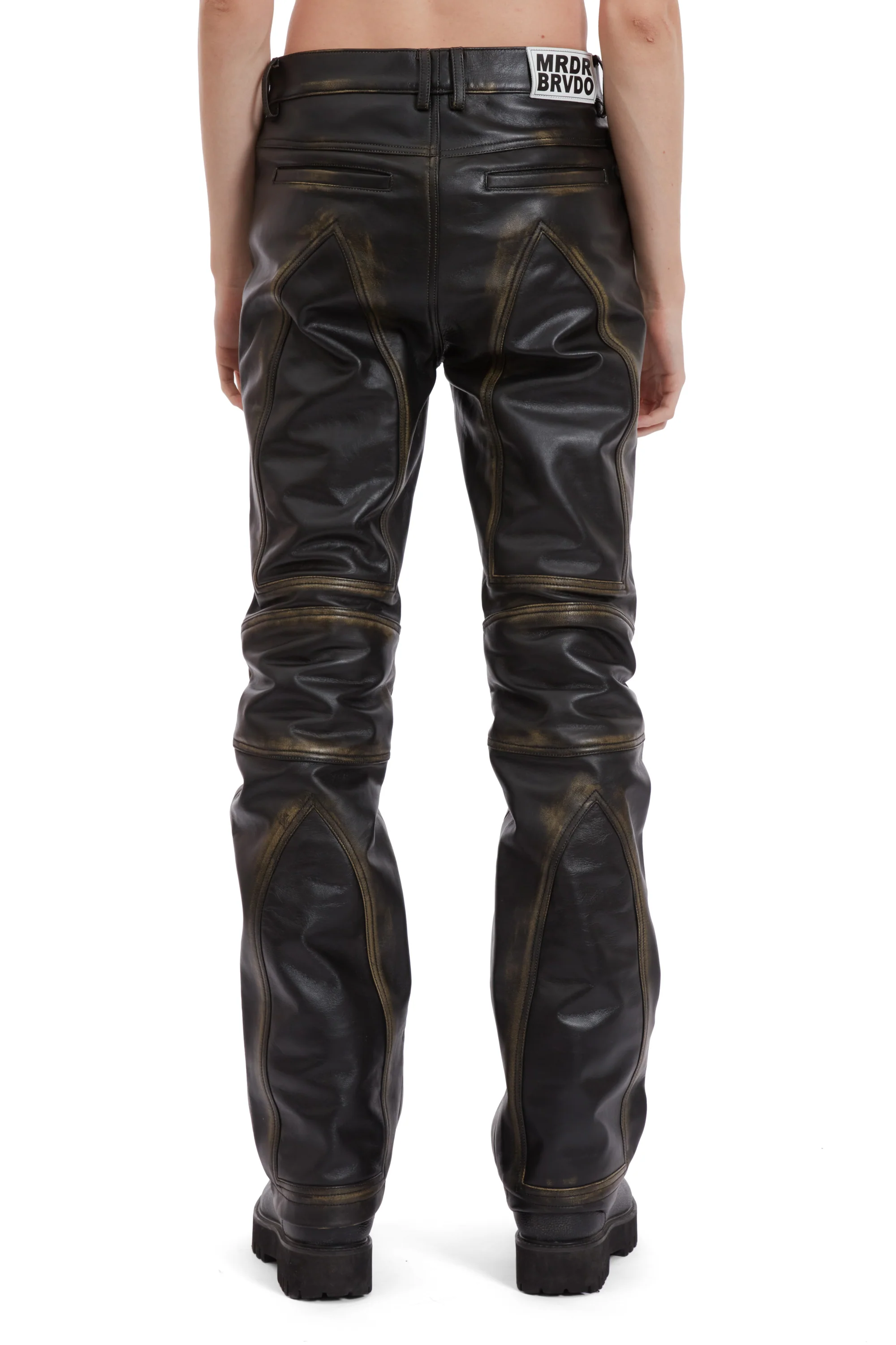 RUB OFF LEATHER MOTO PANTS - Image 6