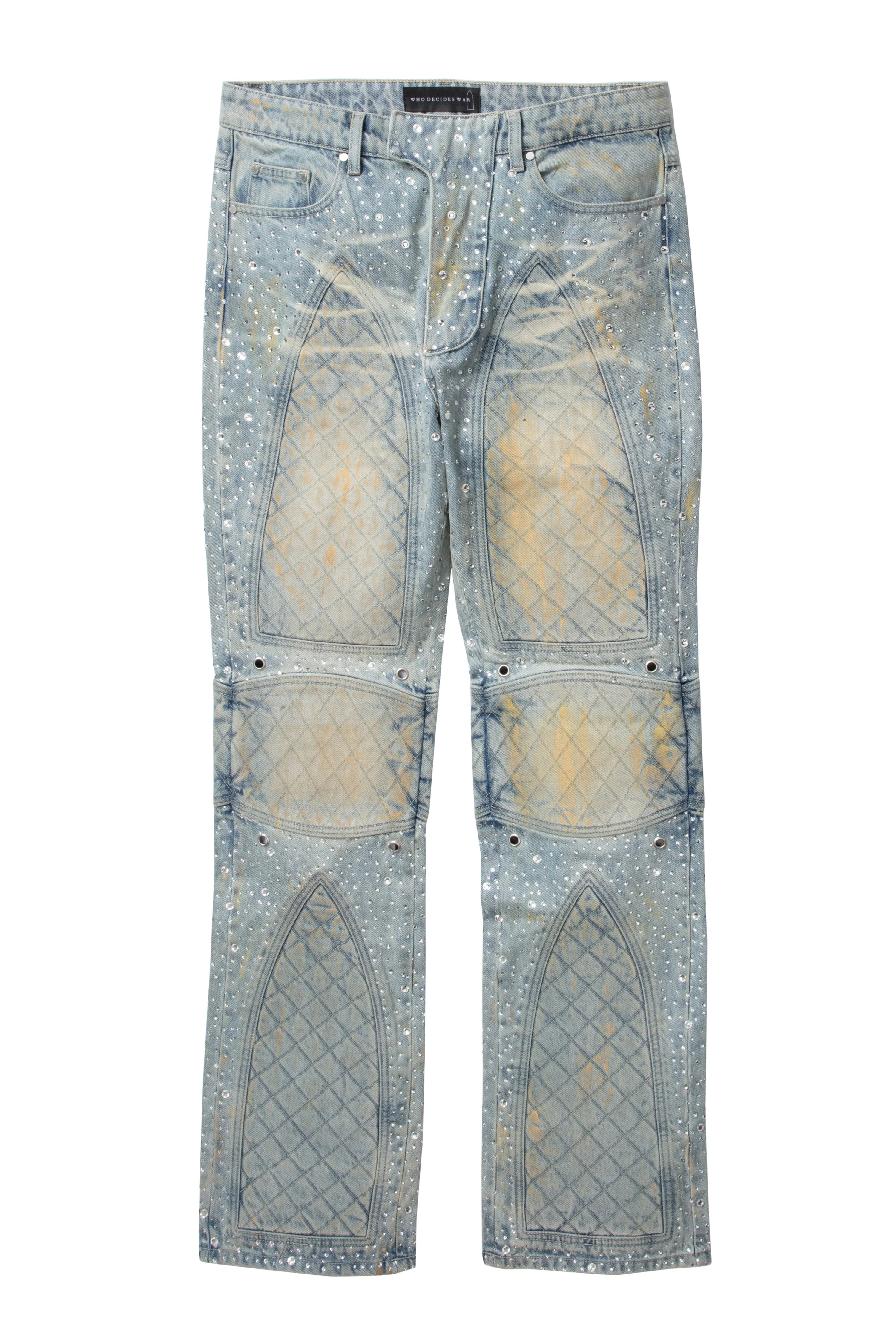 STUDDED MOTO DENIM