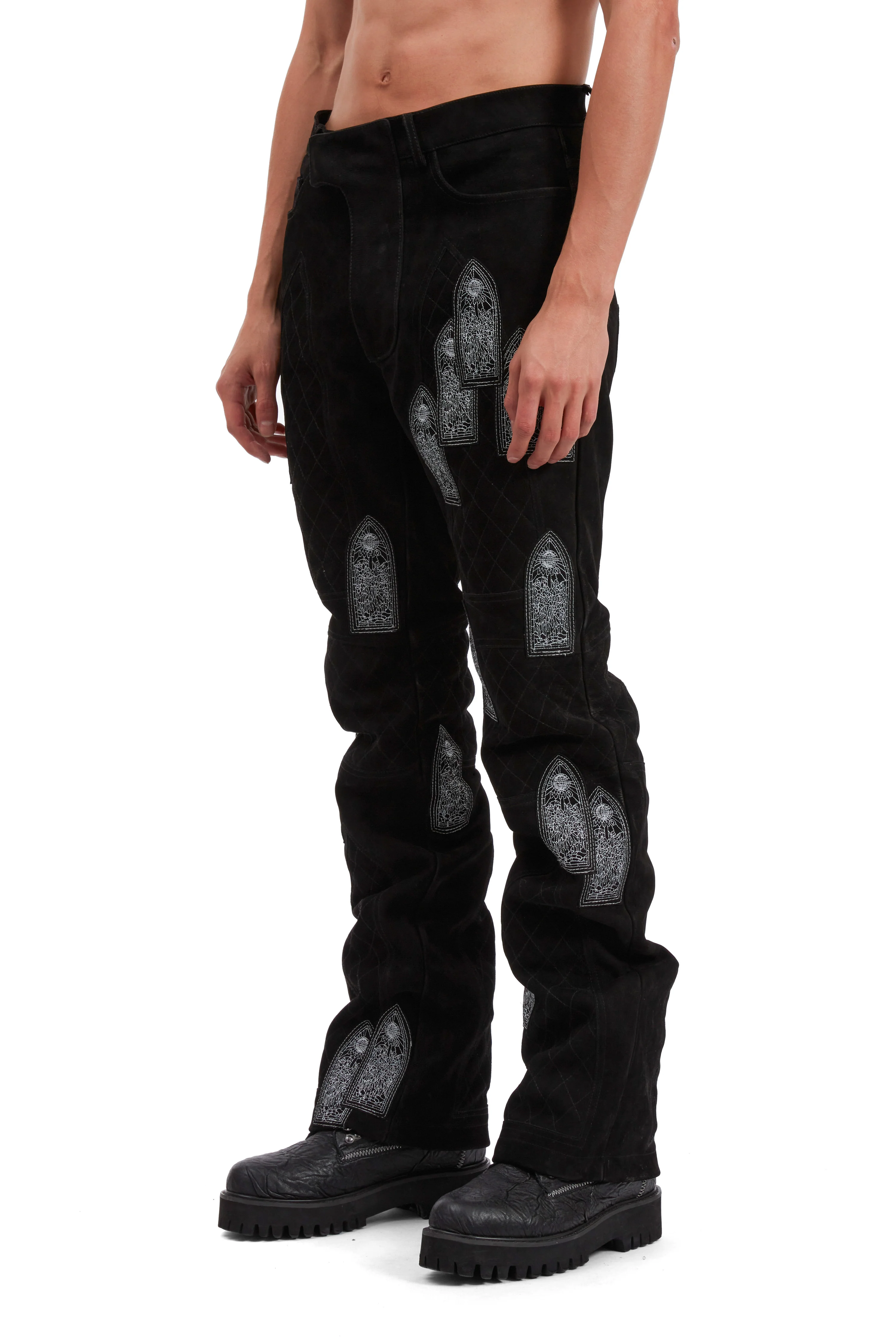 WDW SUEDE MOTO TROUSERS - Image 4