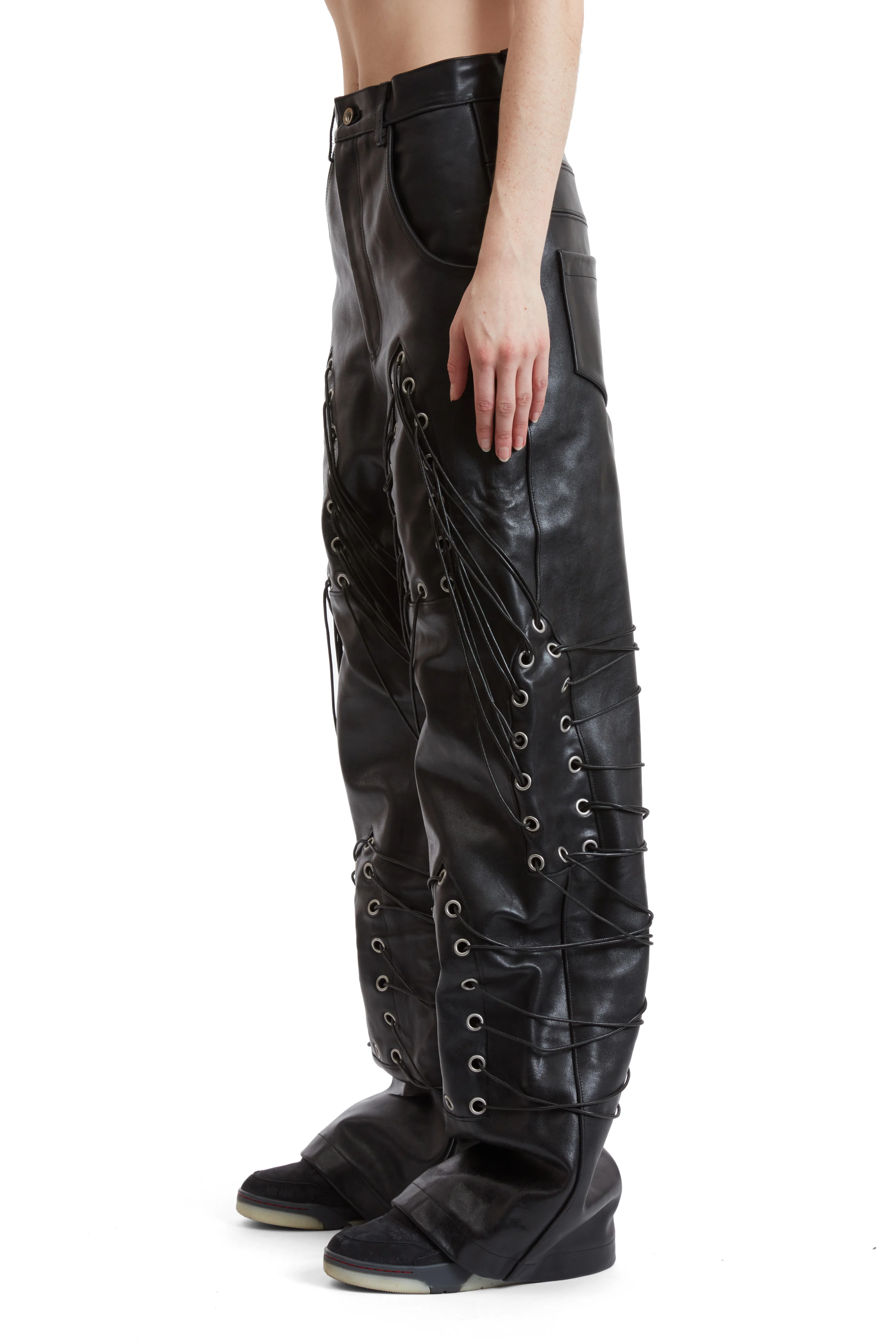 WIDE-LEG GROMMET PANT - Image 4